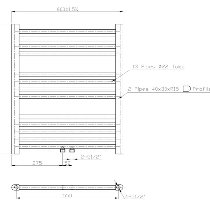 Designradiator Sofia 70x60 glans wit