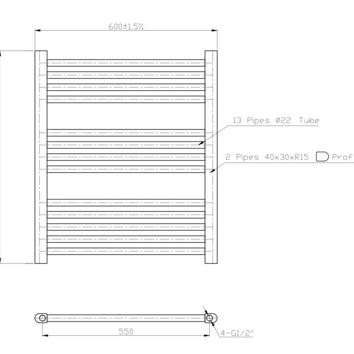 Designradiator Sofia 70x60 glans wit