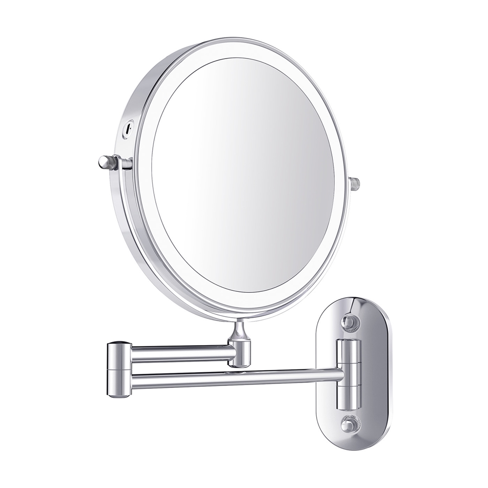 Automatisch inzet Imitatie Make-up spiegel wand 10x vergrotend met dimbare LED verlichting chroom -  Voordelig Design Sanitair